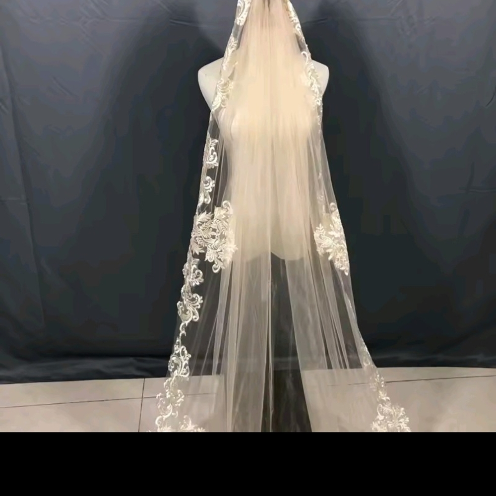 🫶Elegant Ivory Lace Bridal Veil Very Ivory 🫶